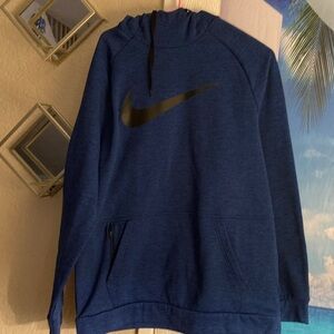 Nike Men's Deep Blue Hoodie with Black Logo